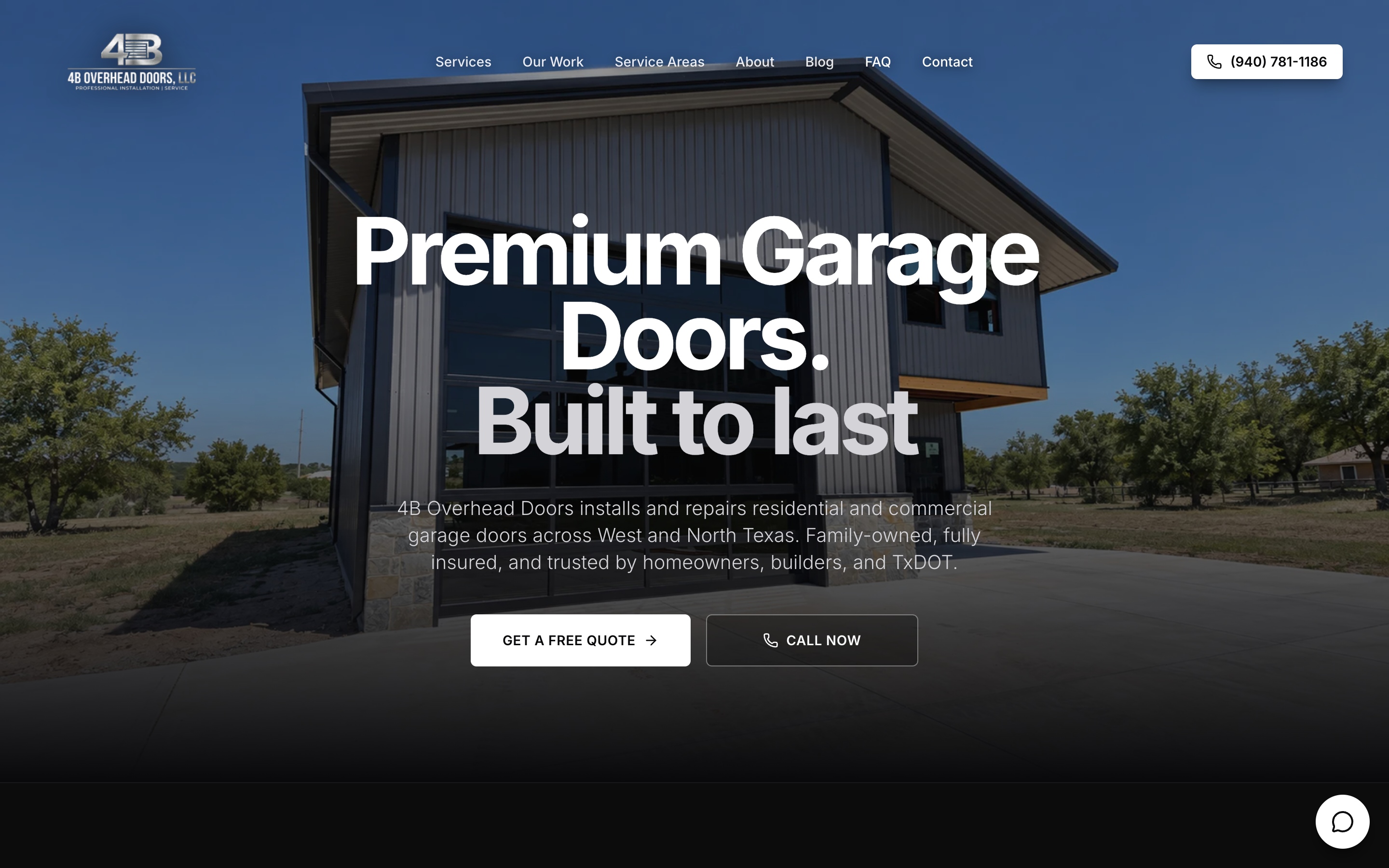4B Overhead Doors website preview