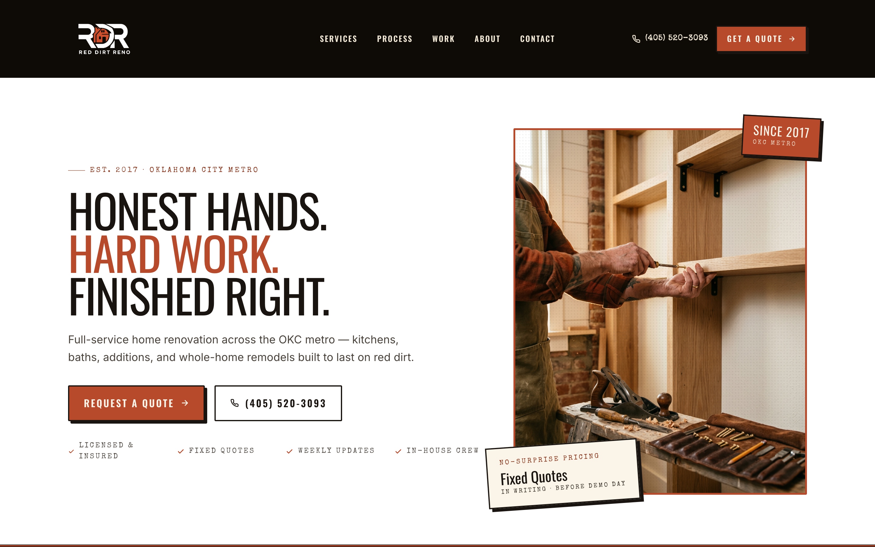 Red Dirt Renovations website preview